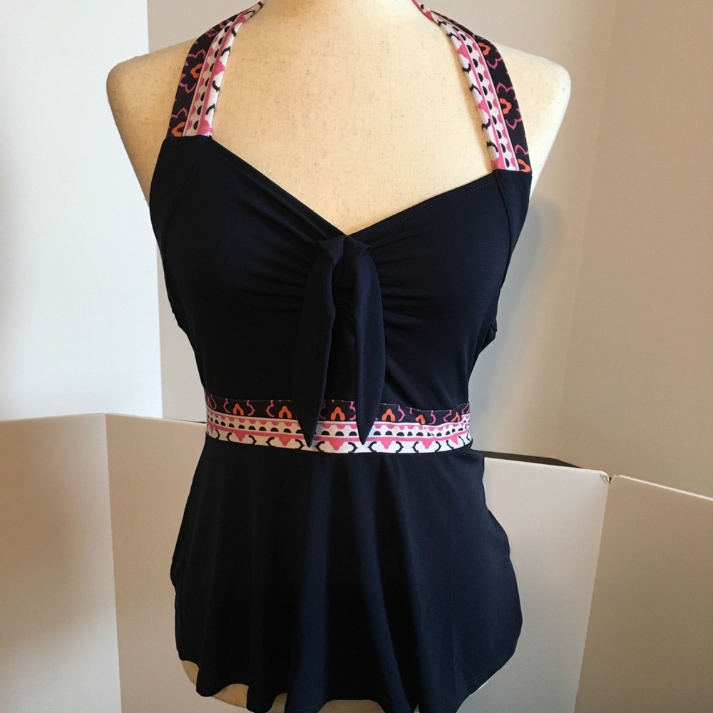 NWOT Venus Halter Top with Pink Accent